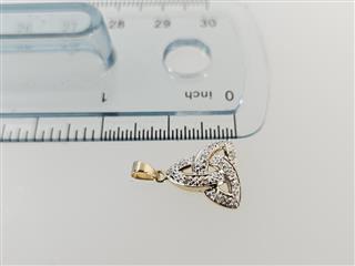 14K Yellow Gold APX 1/10 CTW Irish Celtic Trinity Pendant
